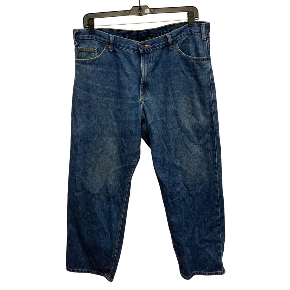 RK Brand Mens Size 40 X 29 100% Cotton Medium Wash Relaxed Fit Denim Blue Jeans